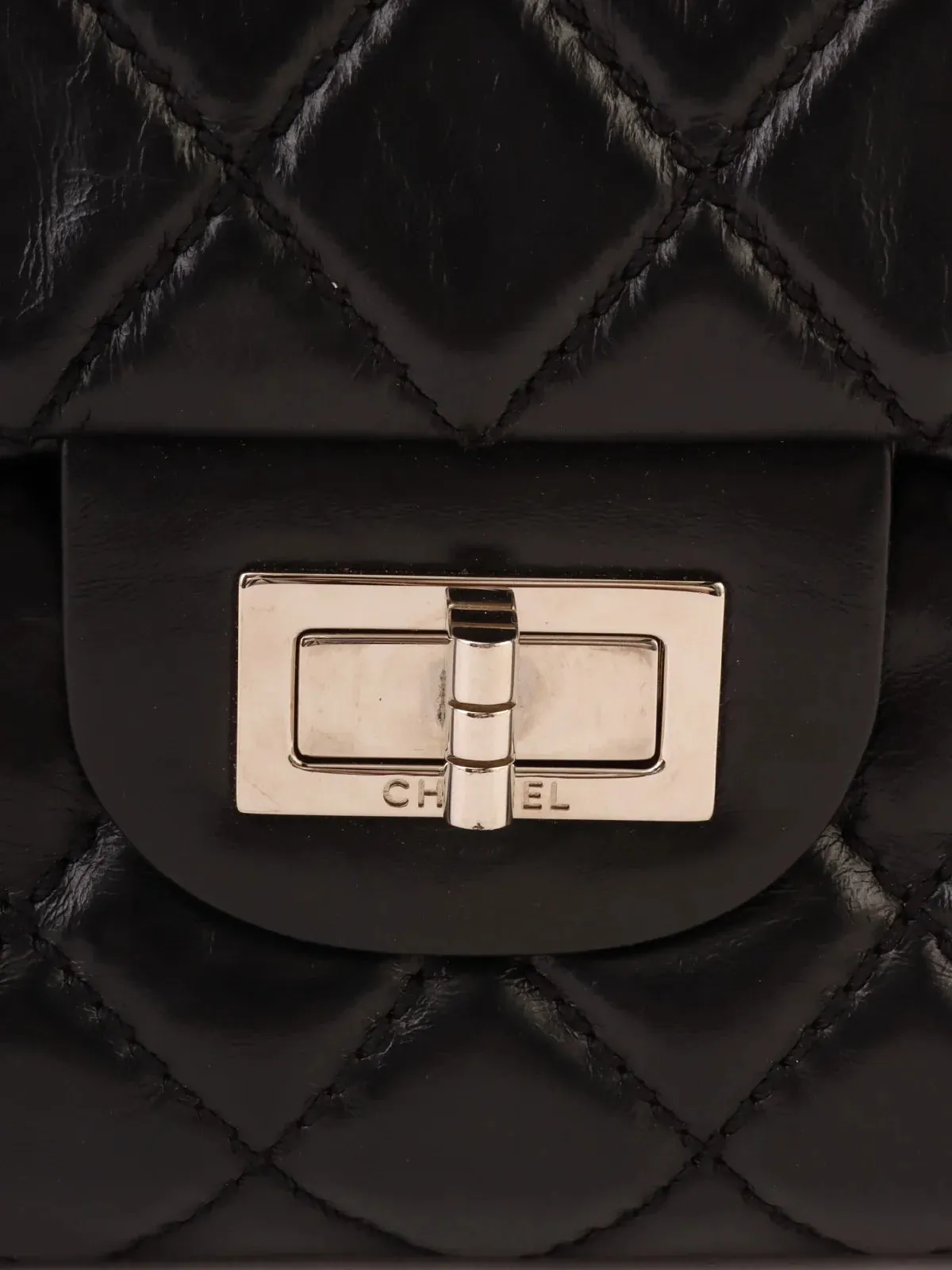 CHANEL Around 2008 Made 2.55 Chain Shoulder Bag Black