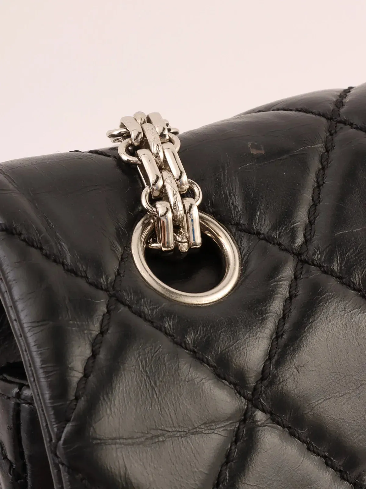 CHANEL Around 2008 Made 2.55 Chain Shoulder Bag Black