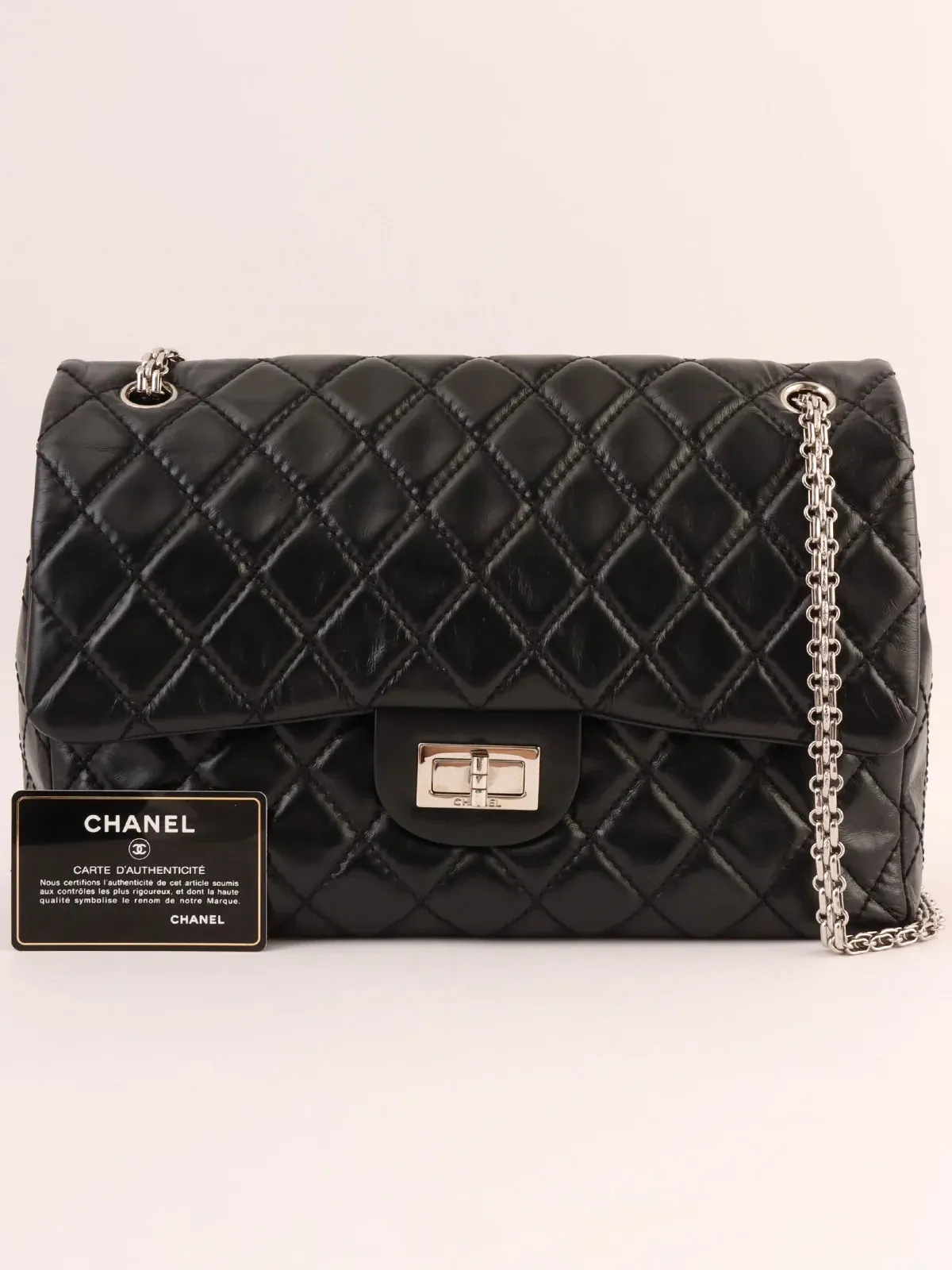 CHANEL Around 2008 Made 2.55 Chain Shoulder Bag Black