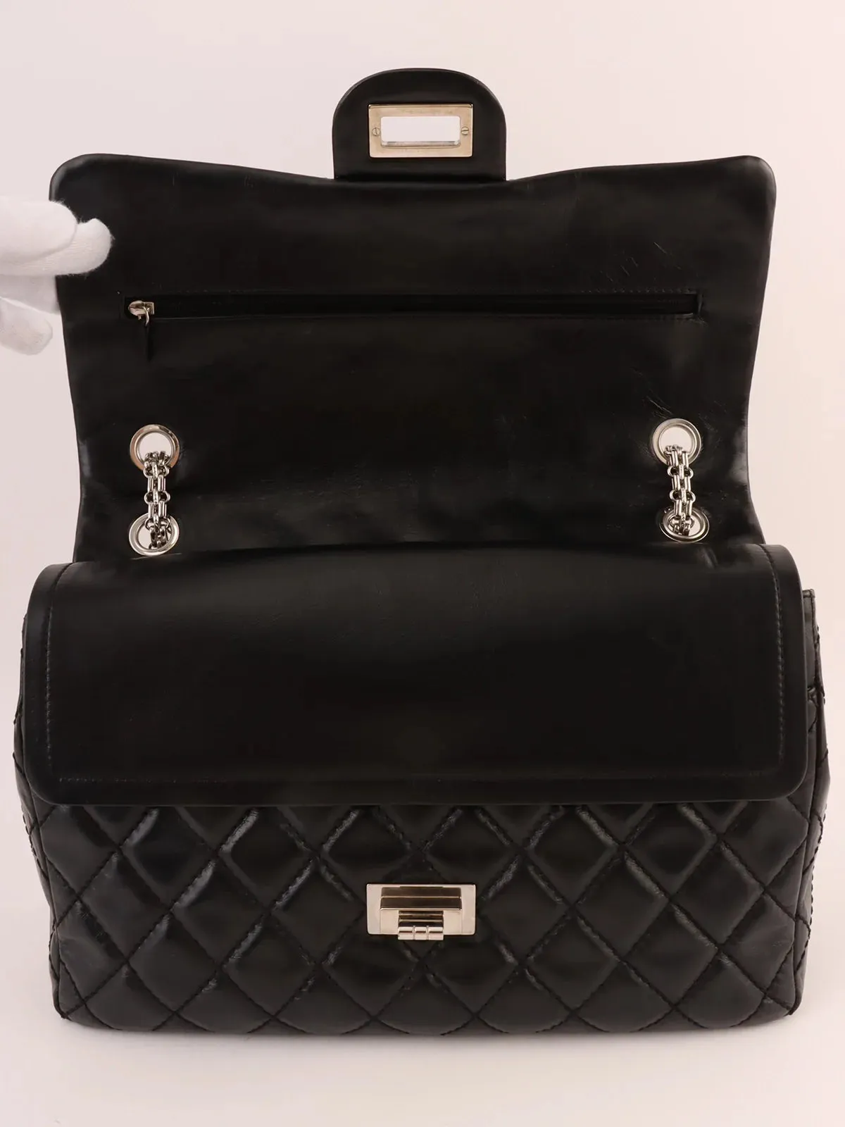 CHANEL Around 2008 Made 2.55 Chain Shoulder Bag Black