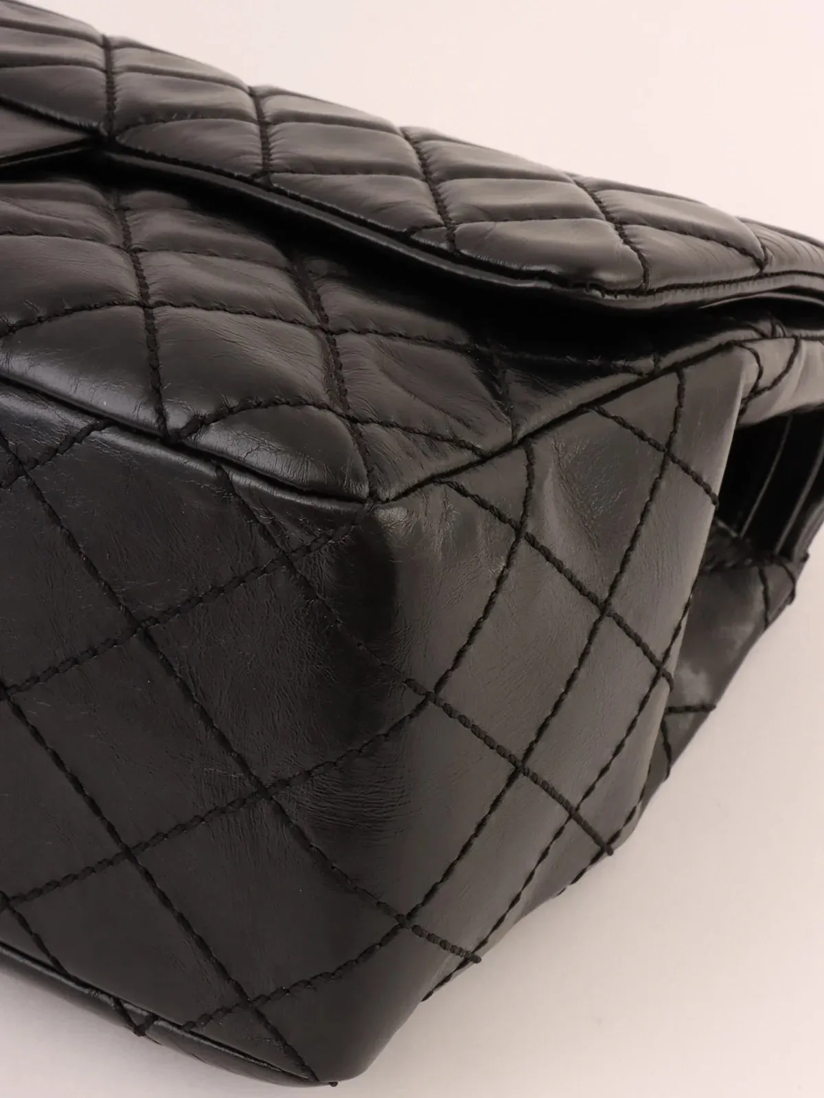 CHANEL Around 2008 Made 2.55 Chain Shoulder Bag Black