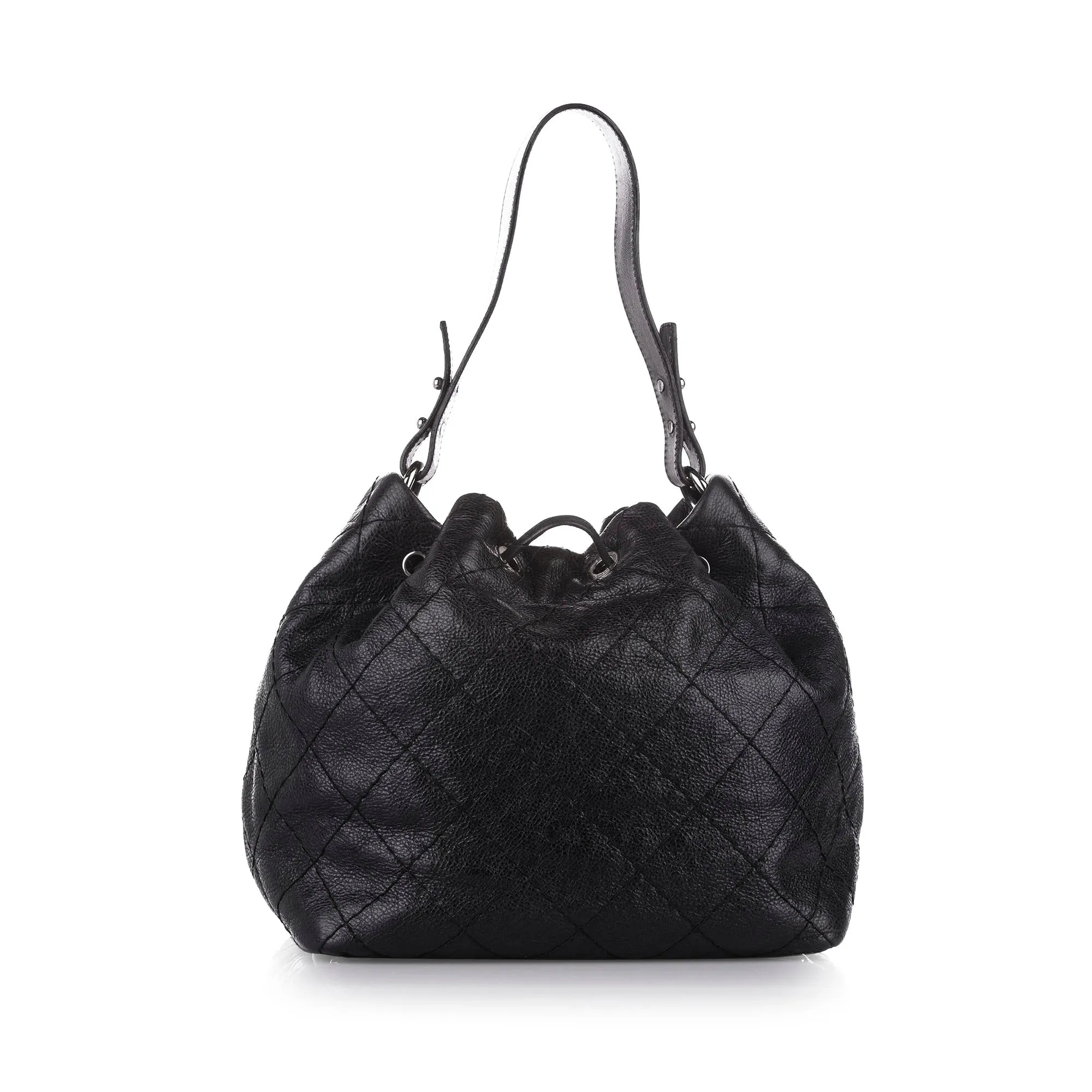 Chanel CC Matelasse Leather Bucket Black