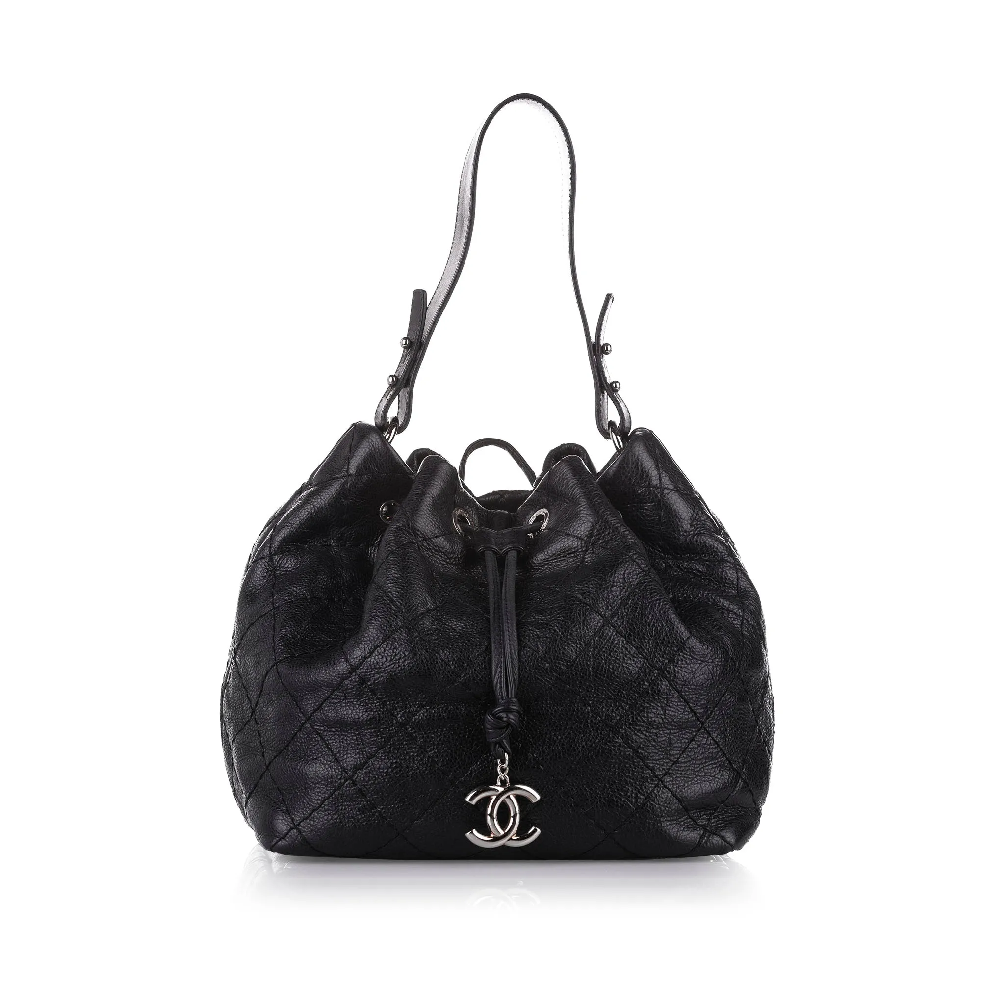 Chanel CC Matelasse Leather Bucket Black