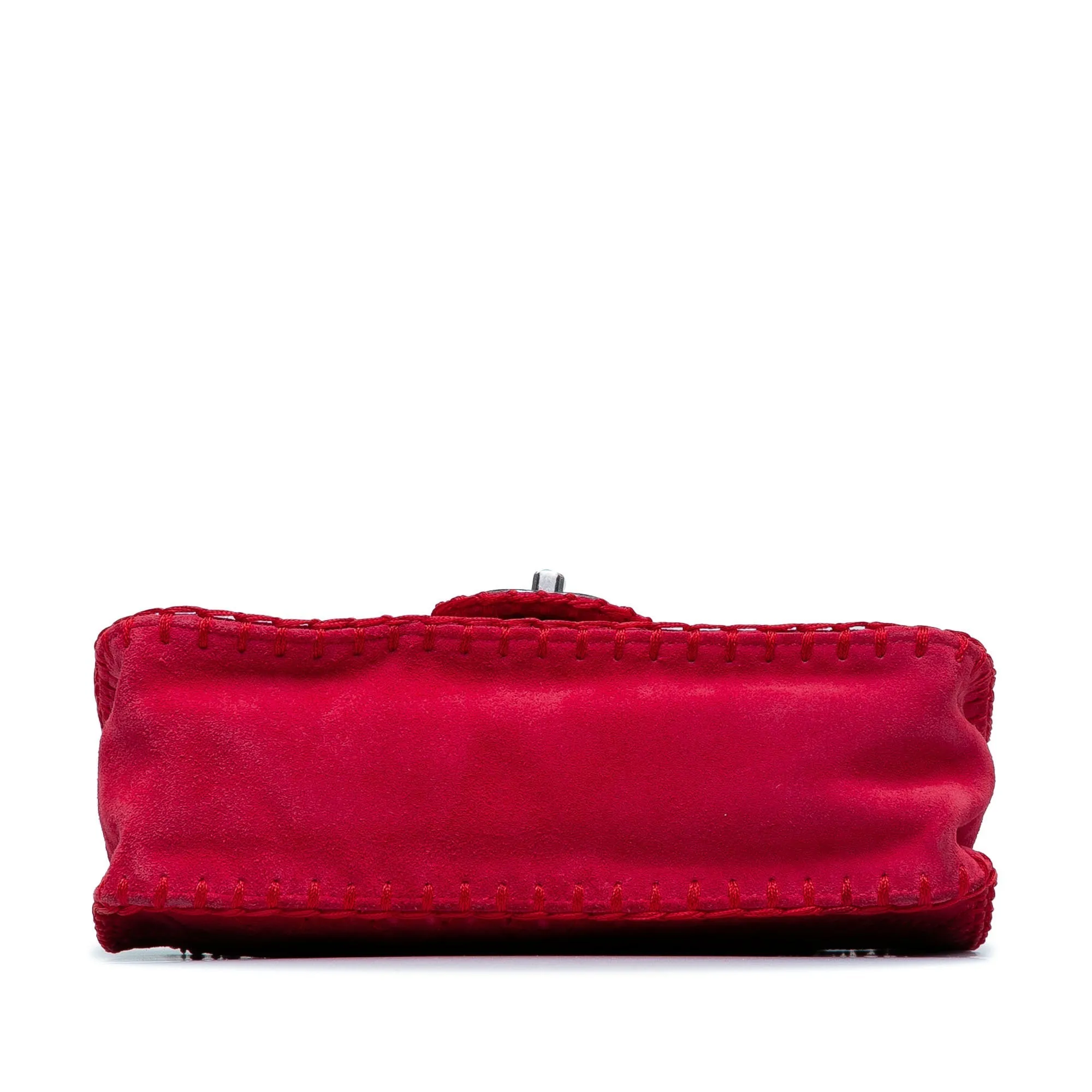 Chanel Medium Quilted Suede Stitched Single Flap Shoulder Bag