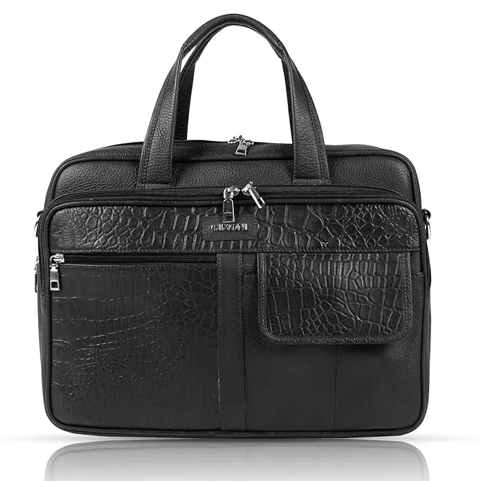 CIMONI® Premium Genuine Leather Laptop Bag Heavy Duty Office Laptop Bag