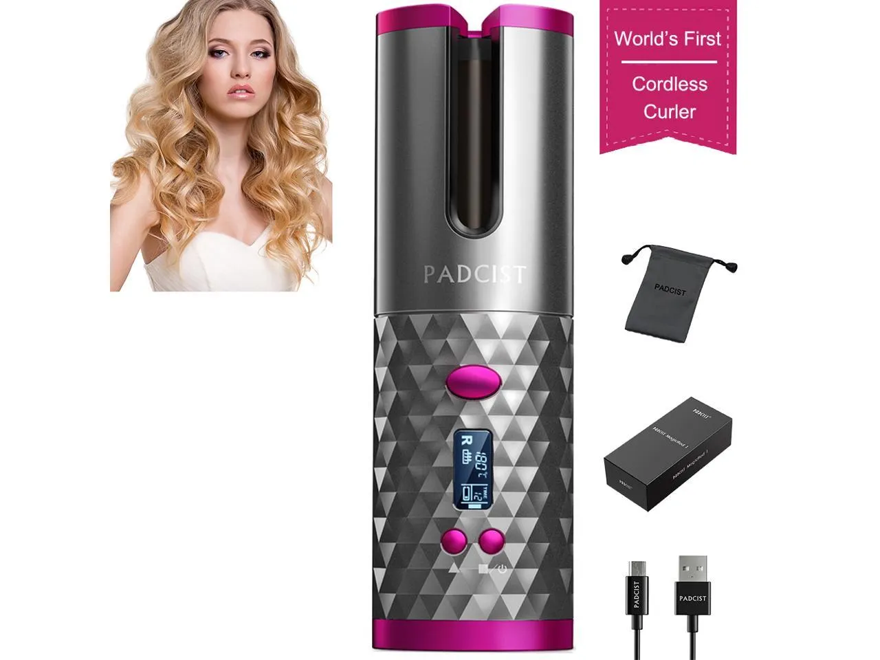Cordless Auto Rotating Ceramic Hair Curler
