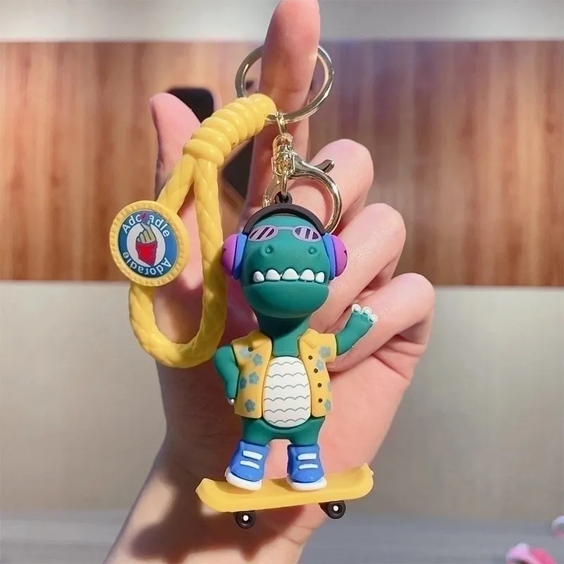 Cute Dinosaur Pvc Women's Bag Pendant Keychain