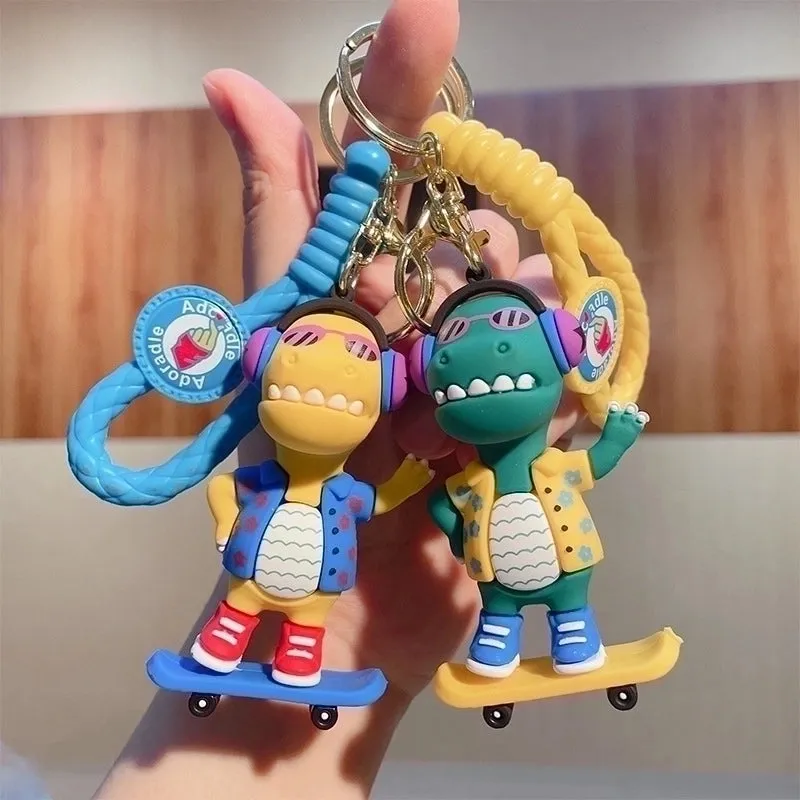 Cute Dinosaur Pvc Women's Bag Pendant Keychain