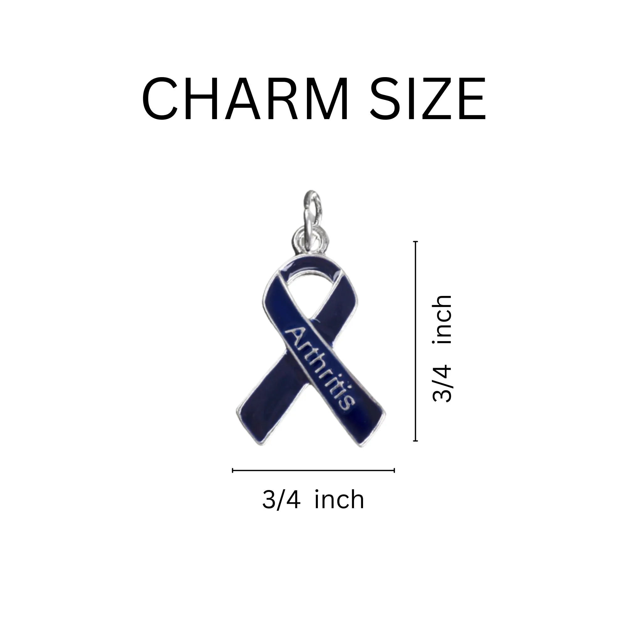 Dark Blue Ribbon Arthritis Awareness Split Style Keychains