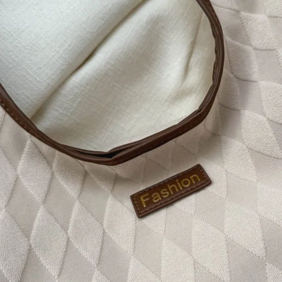 Diamond Grid Soft Shoulder Bag