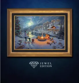 Disney Mickey and Minnie Christmas Lodge - Framed Limited Edition Canvas (JE - Jewel Edition) - 28.5" x 37.5"