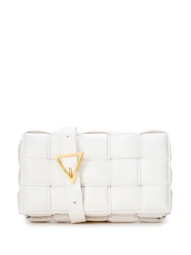 Elegant Padded White Leather Crossbody Bag