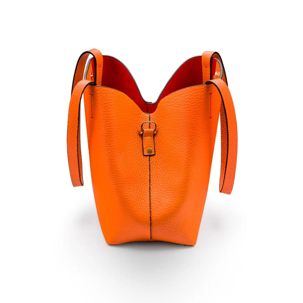Emma 2 in 1 Leather Tote Bag - Orange