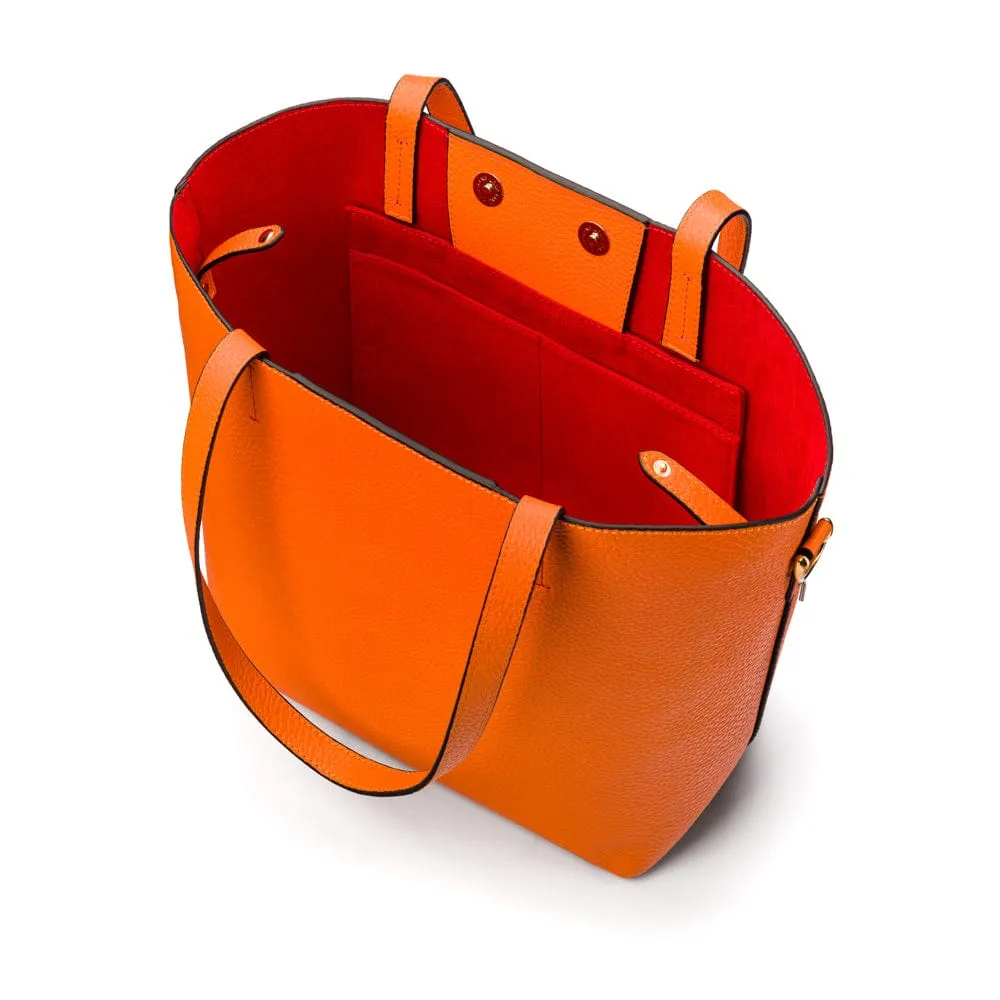Emma 2 in 1 Leather Tote Bag - Orange