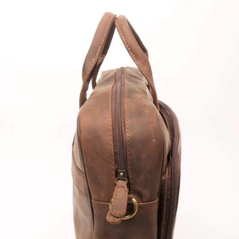 Everyday Companion Leather Laptop Bag-Vintage Dark Brown