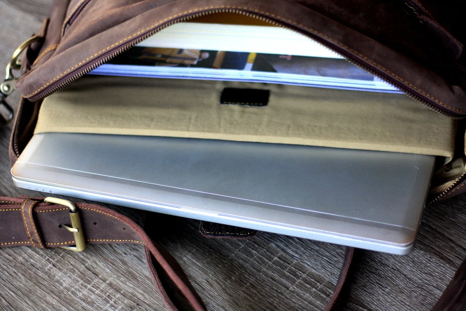 Exotic Rustic Leather Laptop Bag Briefcase