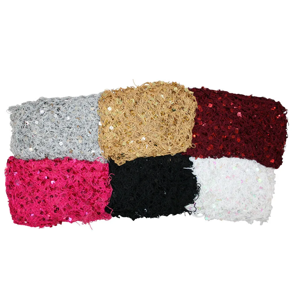 Exotic Sequin Crochet Net Triangle Shawl Wrap Belly Dance Hip Scarf