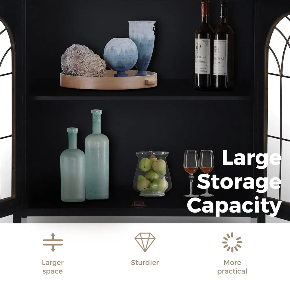 Exquisite Metal Church Window Buffet Storage Cabinet-MFSTUDIO