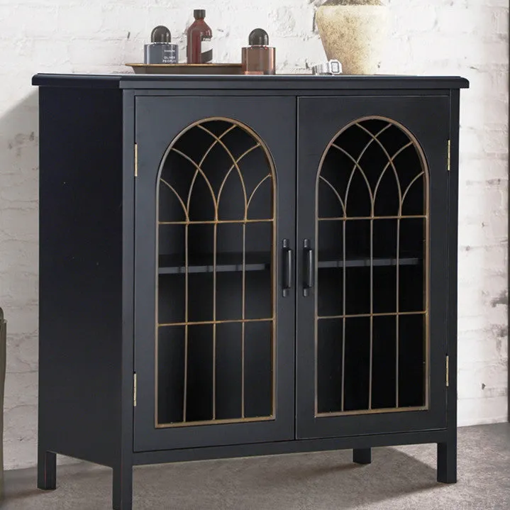Exquisite Metal Church Window Buffet Storage Cabinet-MFSTUDIO