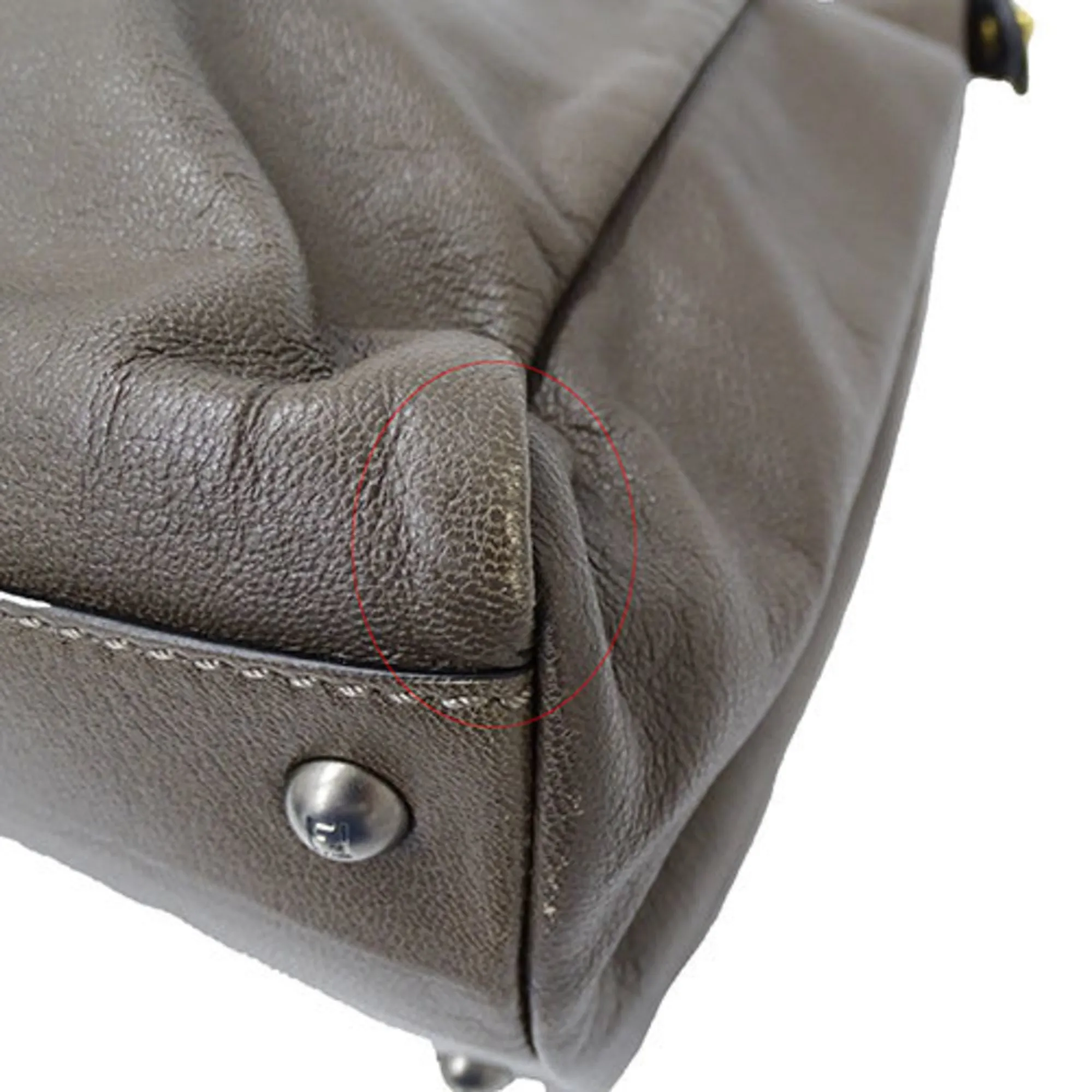 FENDI Bag Women's Handbag Shoulder 2way Leather Peekaboo Large Charcoal Brown 8BN210 Cool