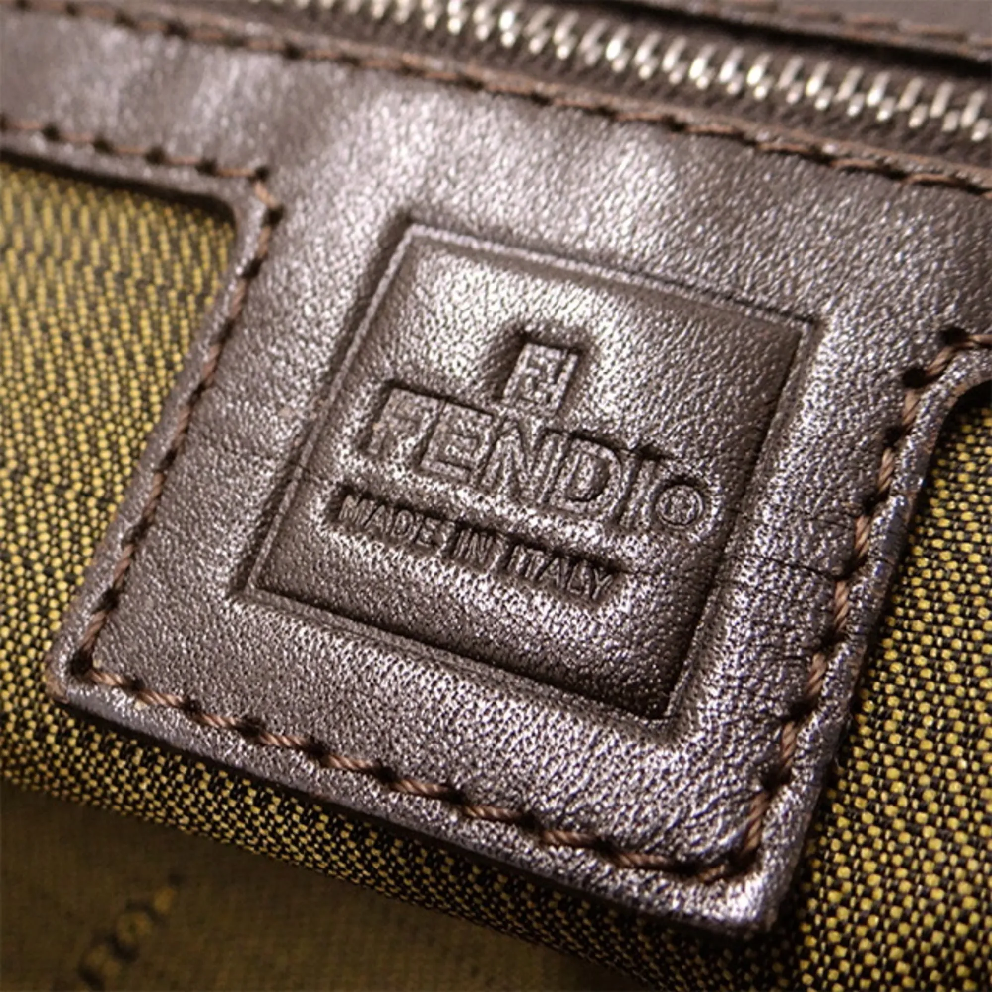 FENDI Bag Women's Zucca Handbag Canvas Khaki Brown 26329