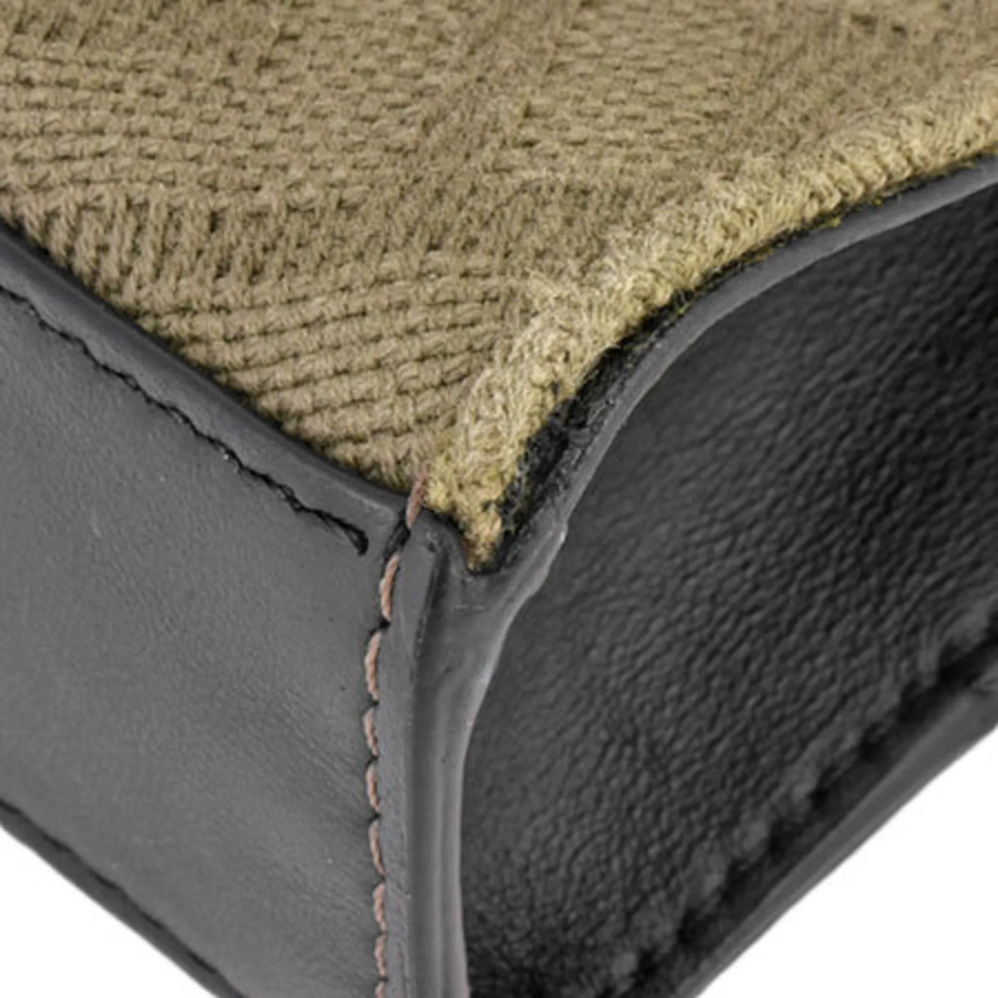 FENDI Clutch Bag Orange x Brown Zucca Fabric Leather 7V33 AB01