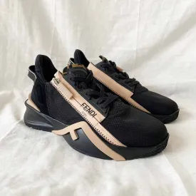 Fendi Flow Black nylon and suede low-top Sneakers, 38