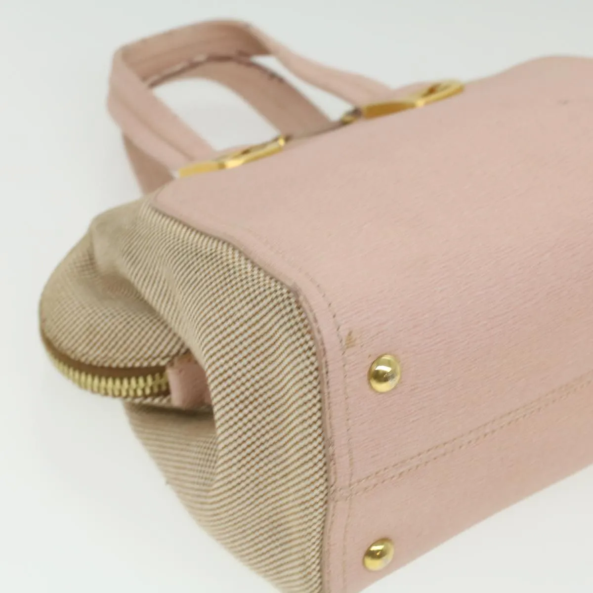 FENDI Hand Bag Leather Canvas 2way Pink  bs3819