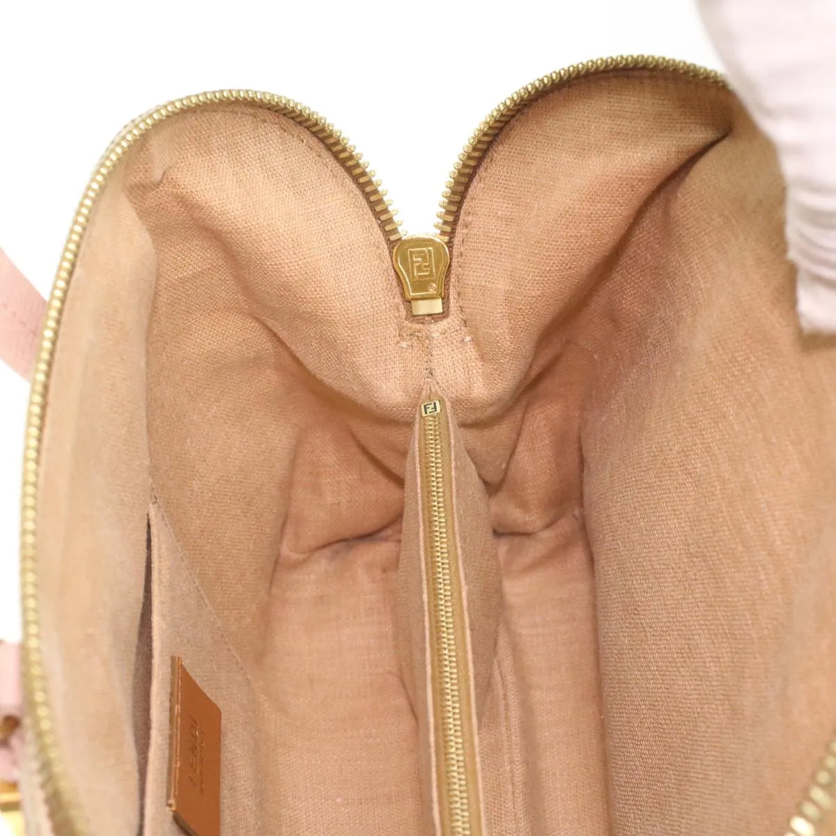 FENDI Hand Bag Leather Canvas 2way Pink  bs3819
