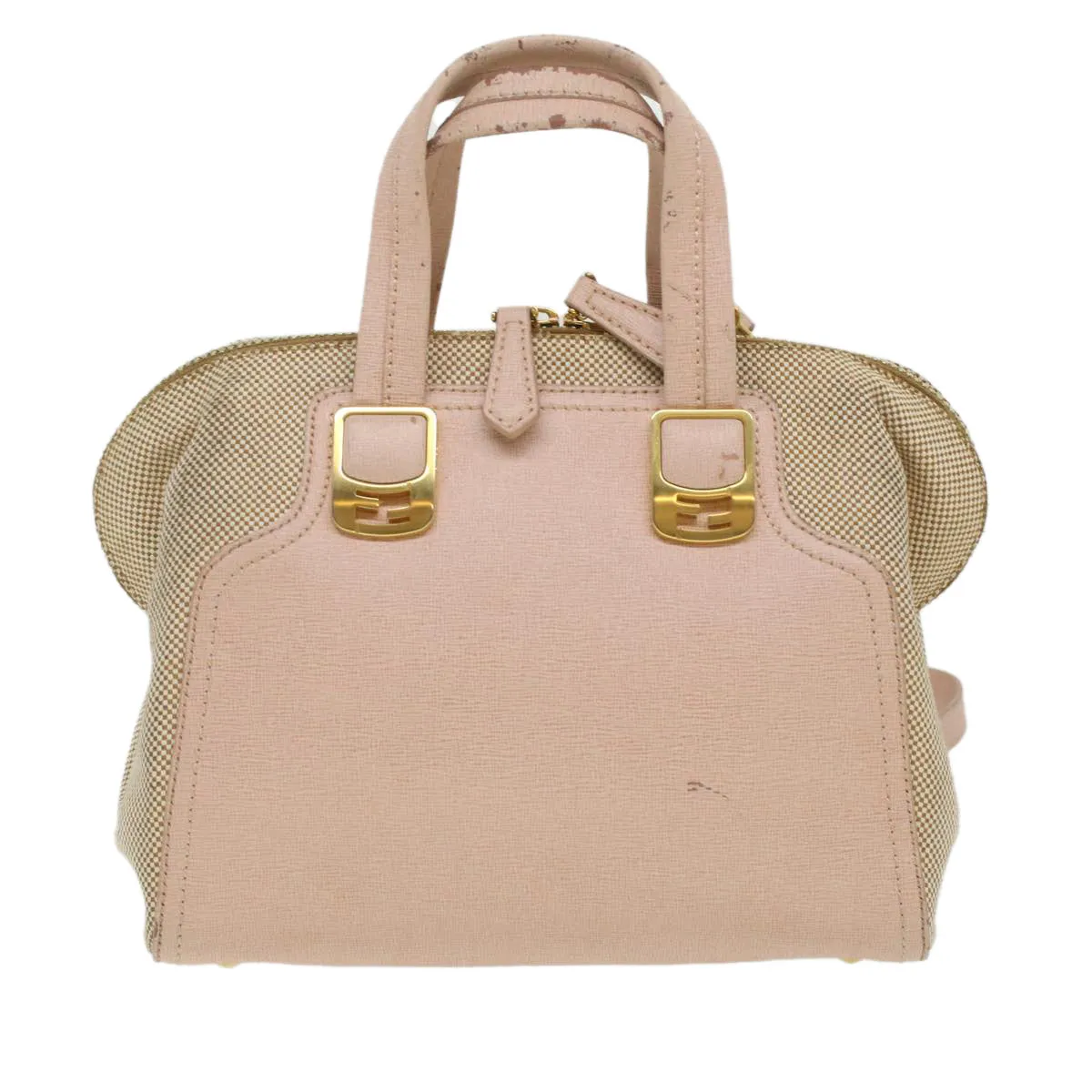 FENDI Hand Bag Leather Canvas 2way Pink  bs3819