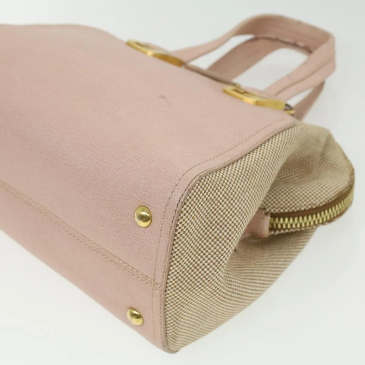 FENDI Hand Bag Leather Canvas 2way Pink  bs3819