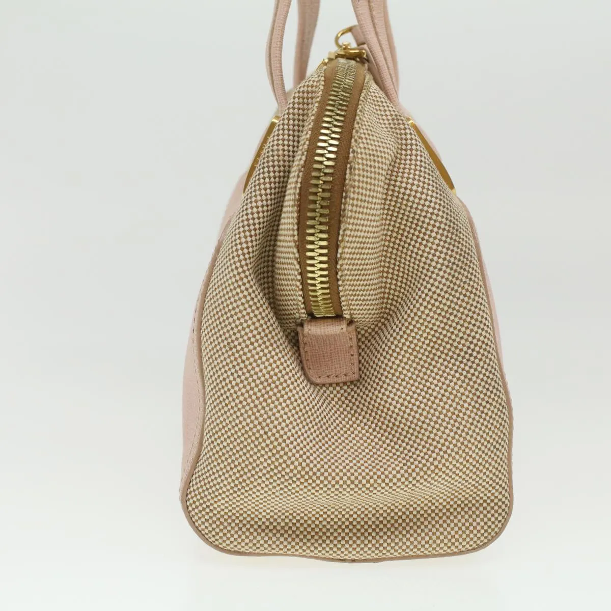 FENDI Hand Bag Leather Canvas 2way Pink  bs3819