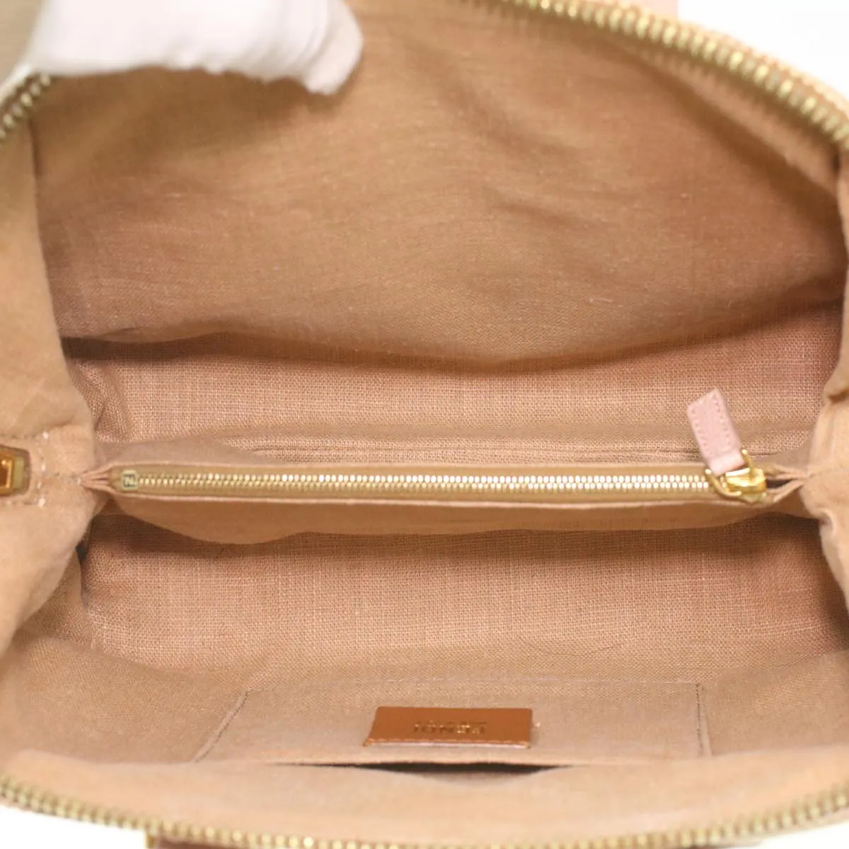 FENDI Hand Bag Leather Canvas 2way Pink  bs3819