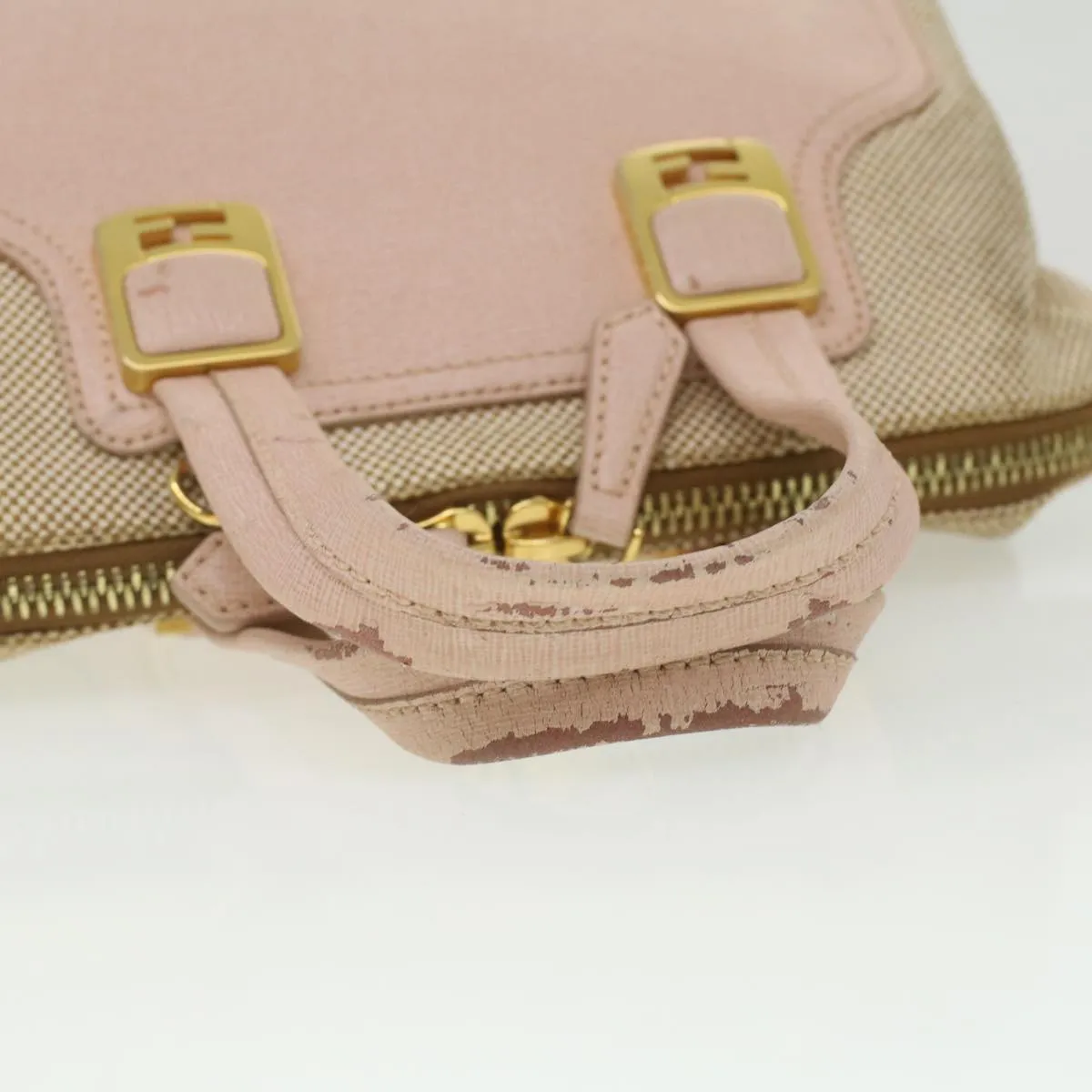 FENDI Hand Bag Leather Canvas 2way Pink  bs3819