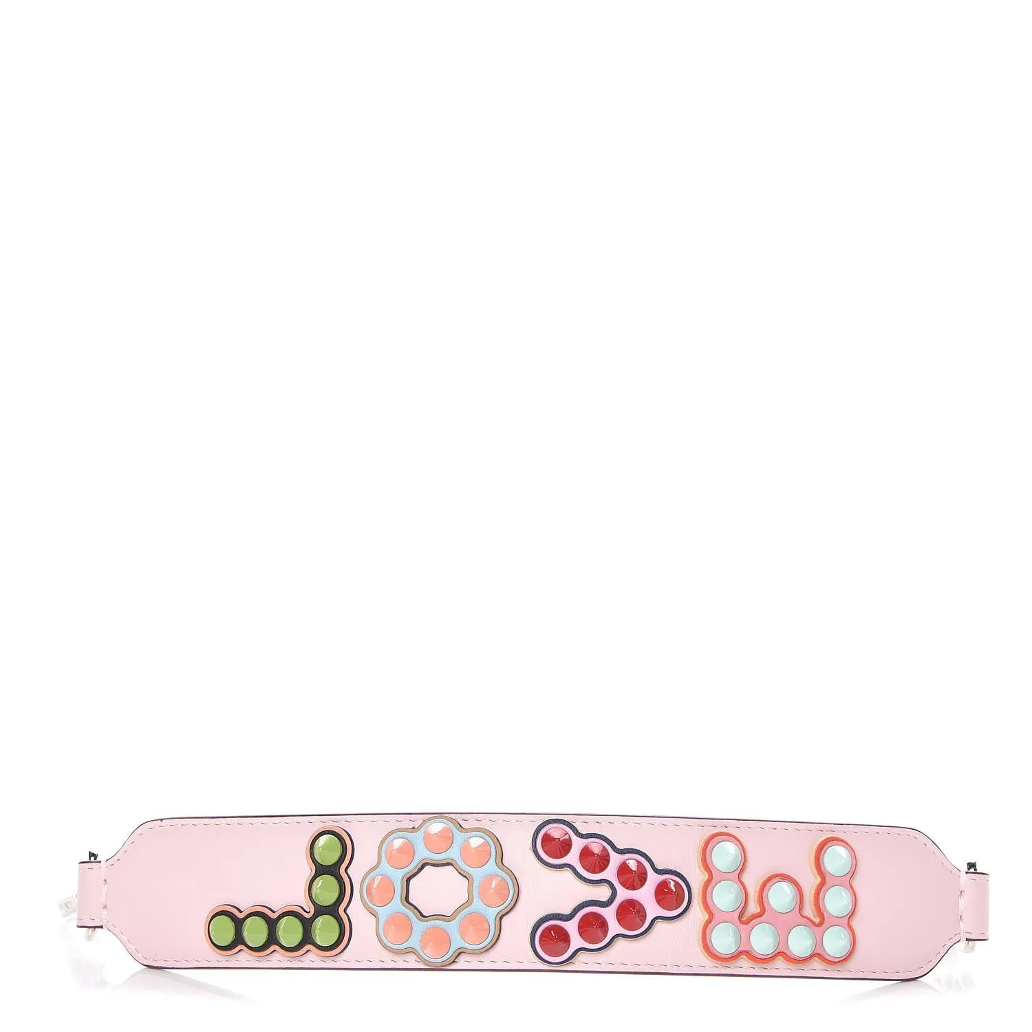 Fendi Mini Strap You Pink Peonia Multicolor "LOVE" Studded Leather 8AV105