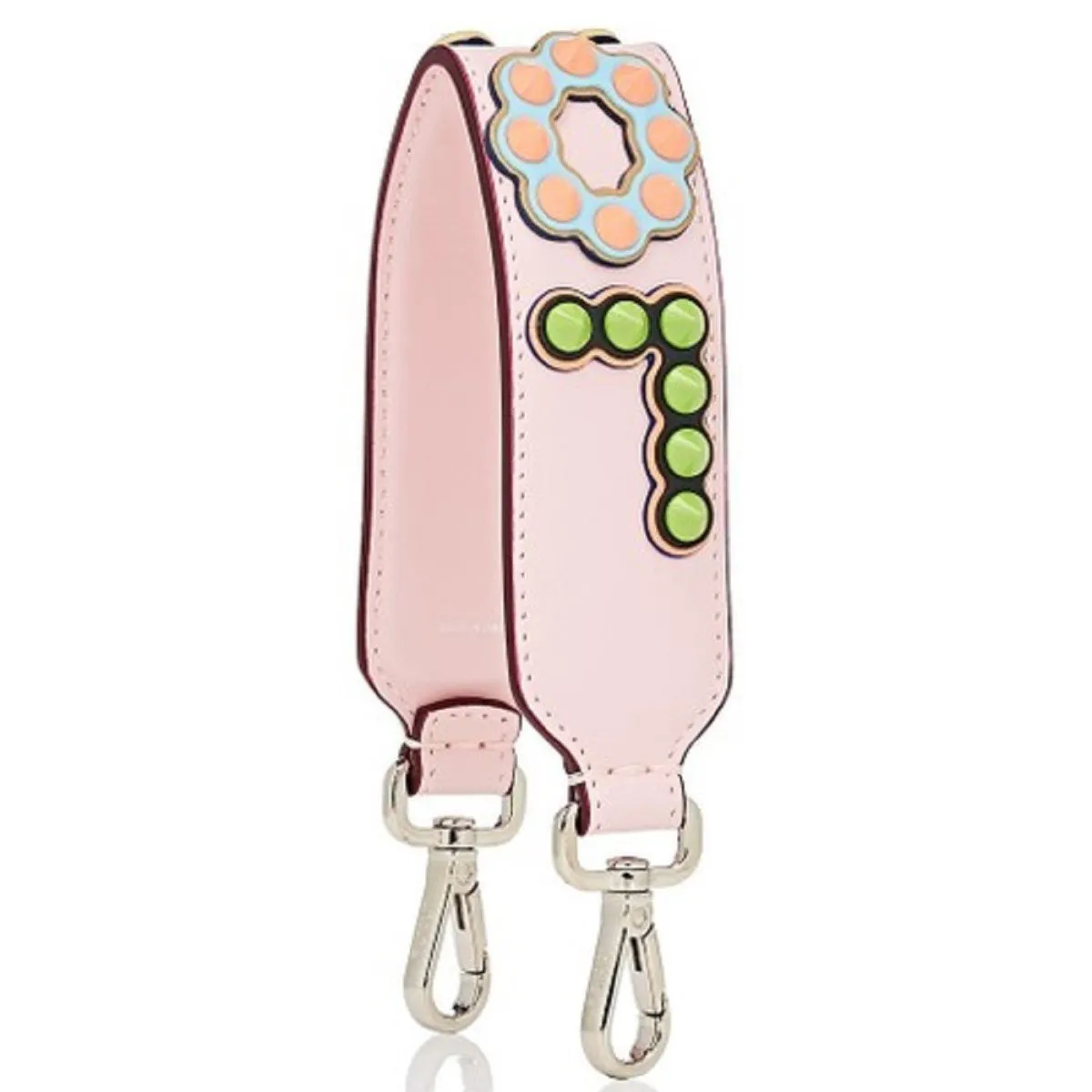 Fendi Mini Strap You Pink Peonia Multicolor "LOVE" Studded Leather 8AV105