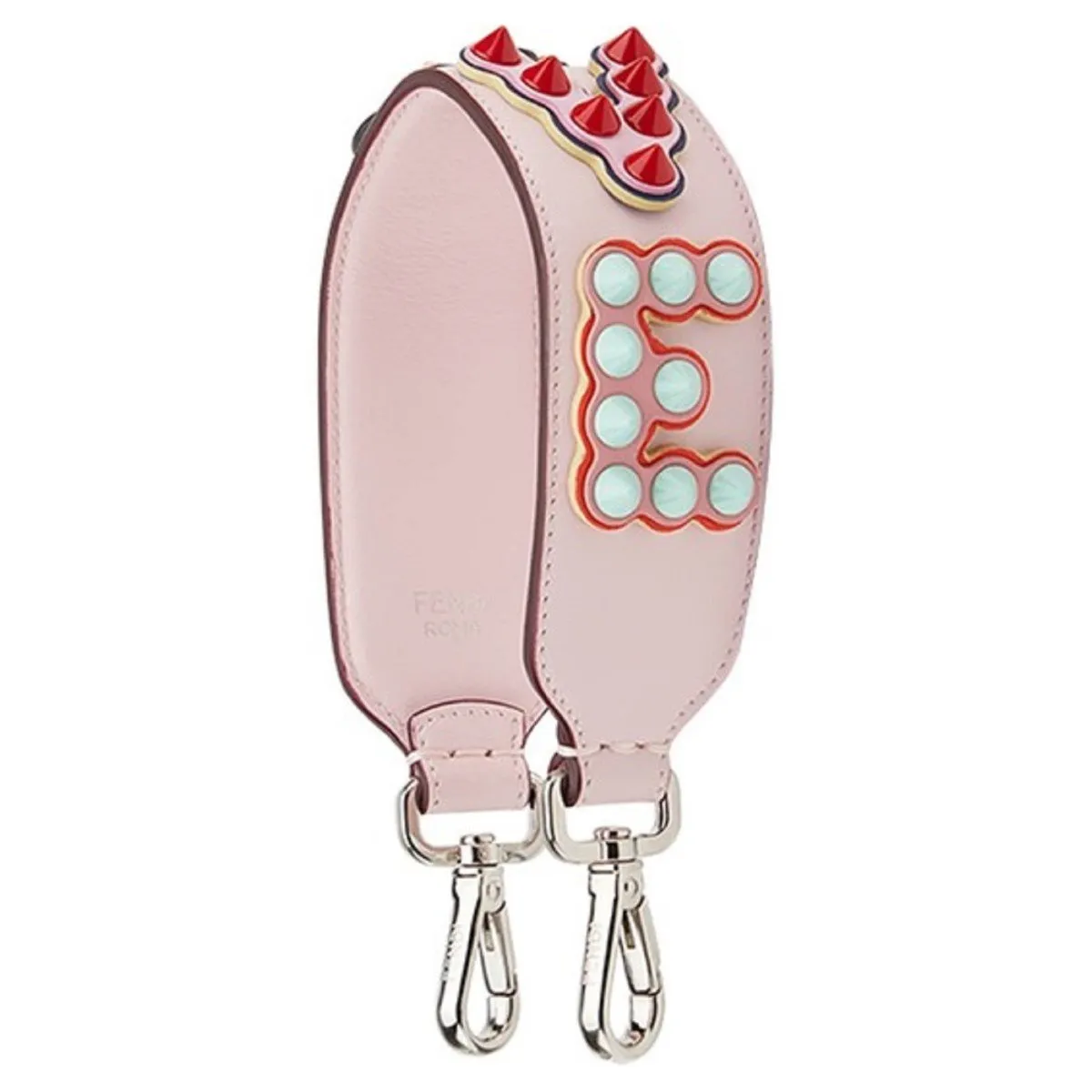 Fendi Mini Strap You Pink Peonia Multicolor "LOVE" Studded Leather 8AV105