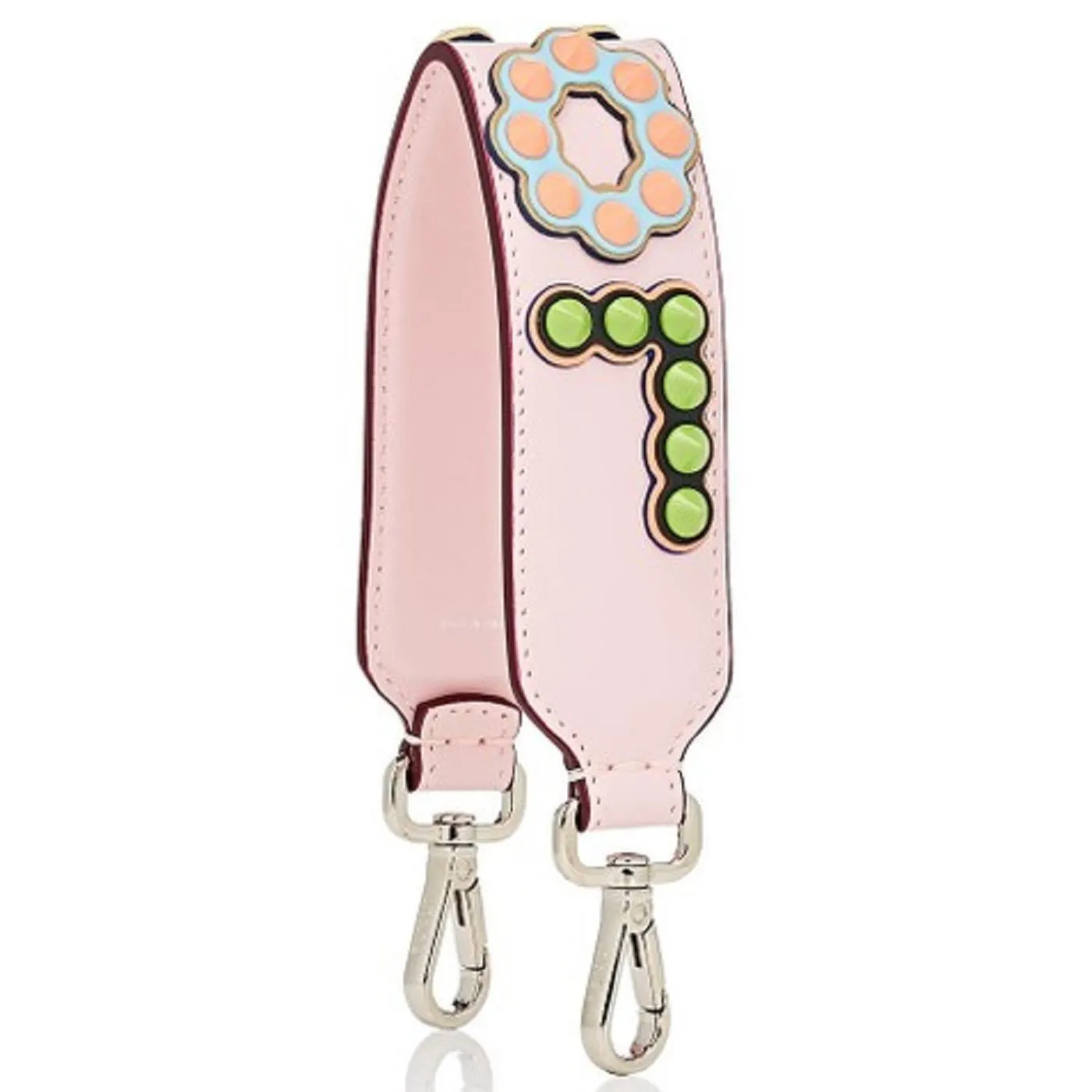 Fendi Mini Strap You Pink Peonia Multicolor "LOVE" Studded Leather 8AV105