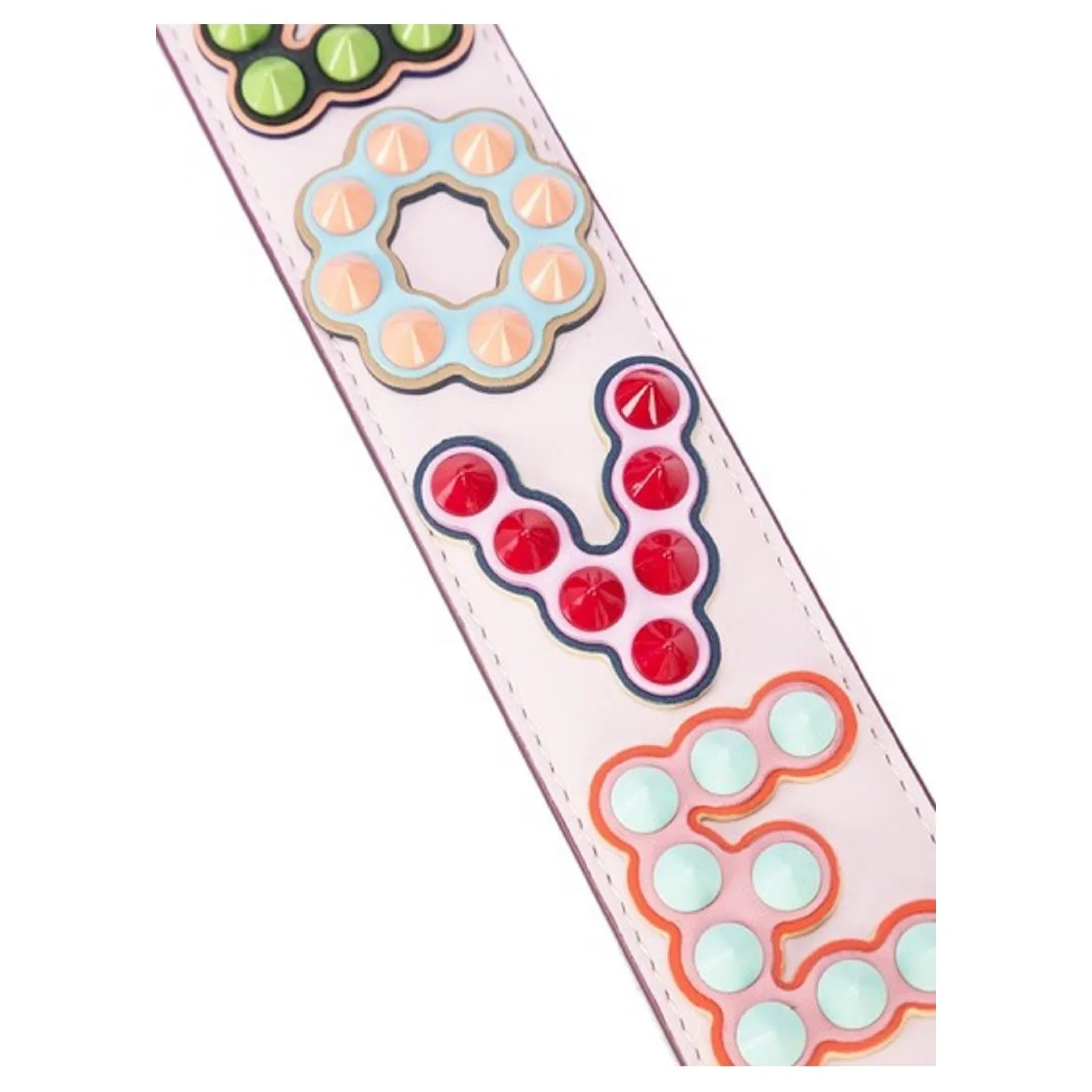 Fendi Mini Strap You Pink Peonia Multicolor "LOVE" Studded Leather 8AV105