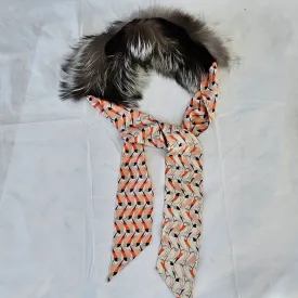 Fendi Multi-color Silk and Fur Scarf Multiple colors