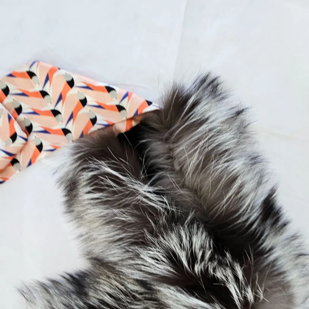 Fendi Multi-color Silk and Fur Scarf Multiple colors