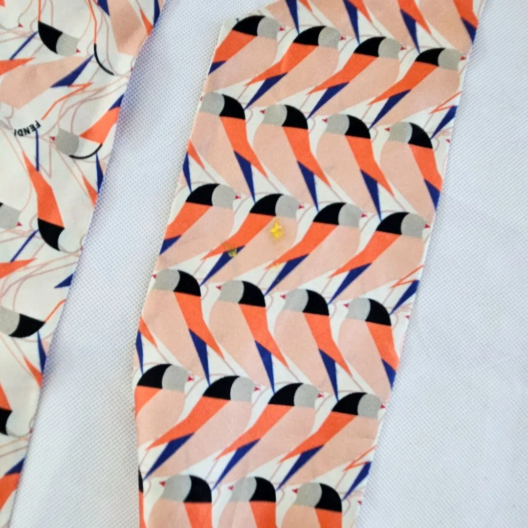 Fendi Multi-color Silk and Fur Scarf Multiple colors