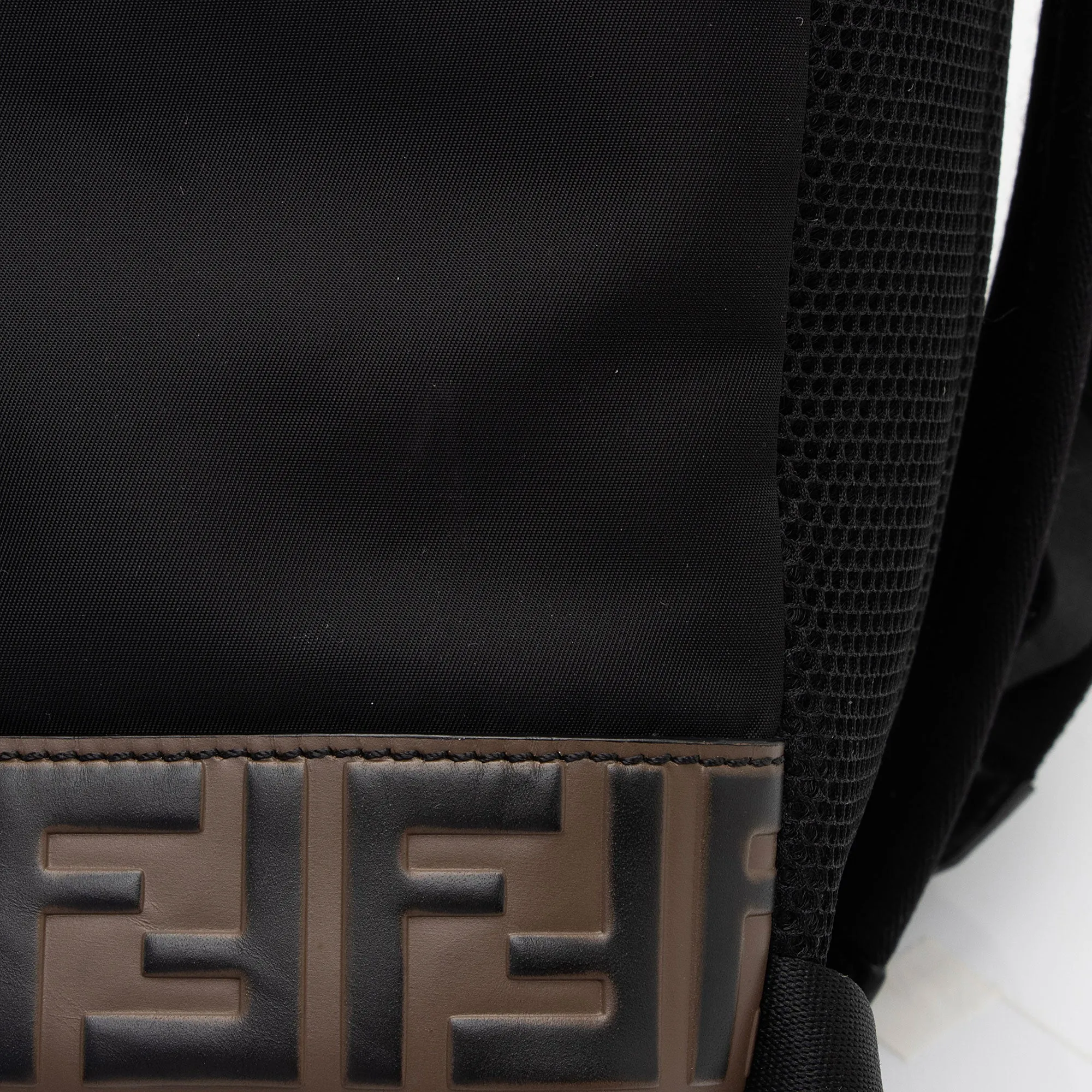 Fendi Nylon FF Embossed Calfskin Santander Backpack (SHF-FMXHgb)