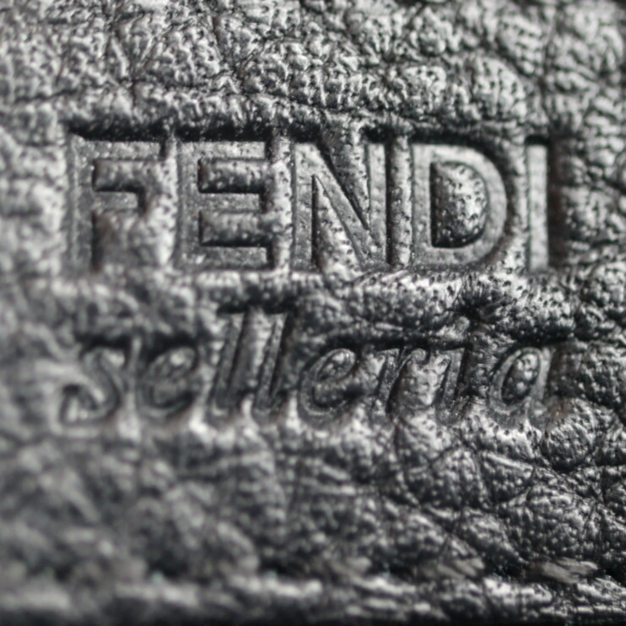 FENDI Selleria Clutch Bag 7VA376 Roman Leather Black Silver Hardware Wristlet Second Pouch