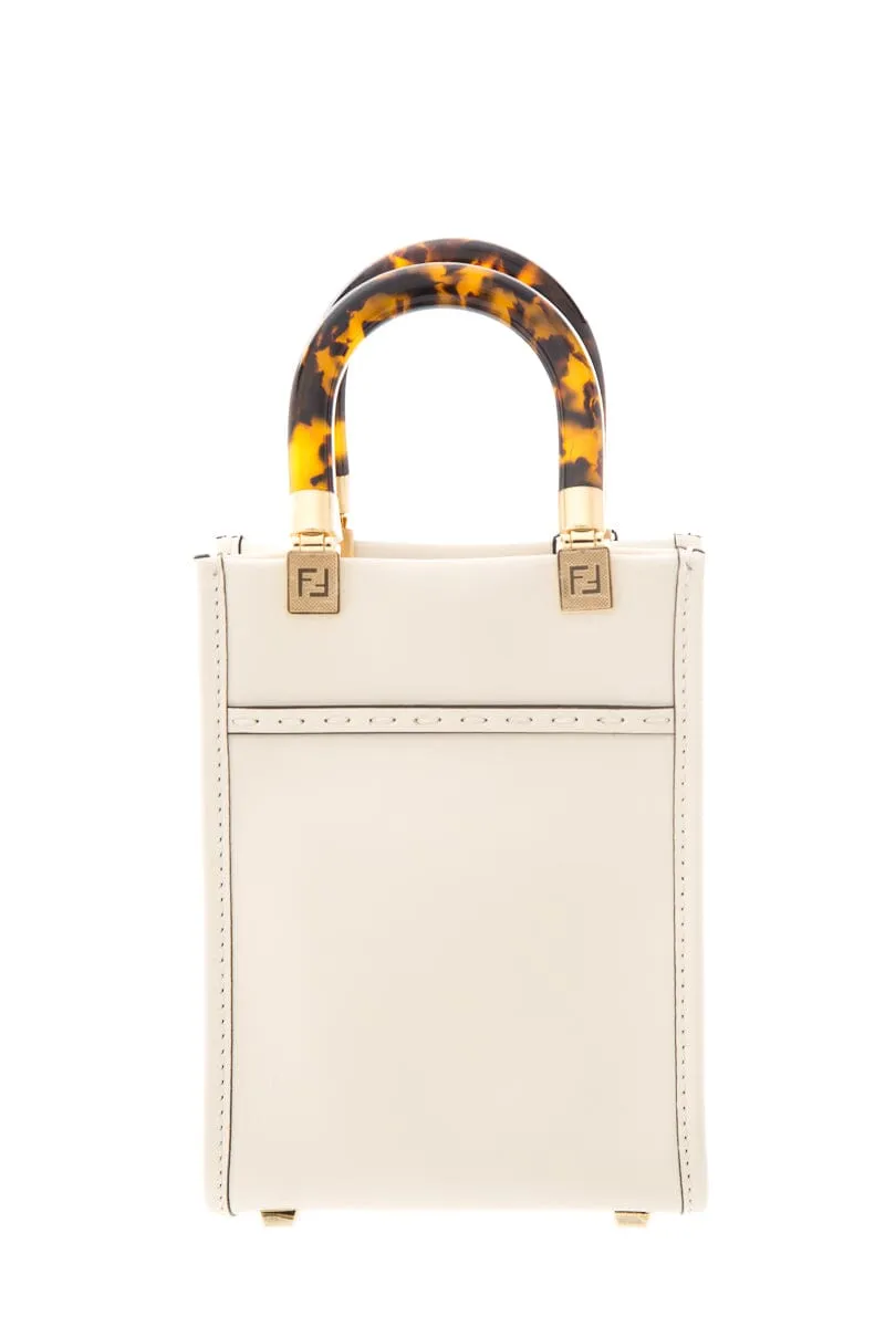 Fendi White Mini Sunshine Shopper Cross-Body