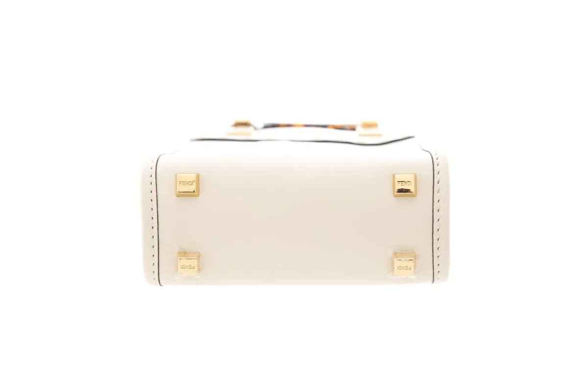 Fendi White Mini Sunshine Shopper Cross-Body