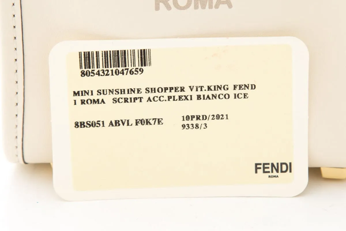 Fendi White Mini Sunshine Shopper Cross-Body
