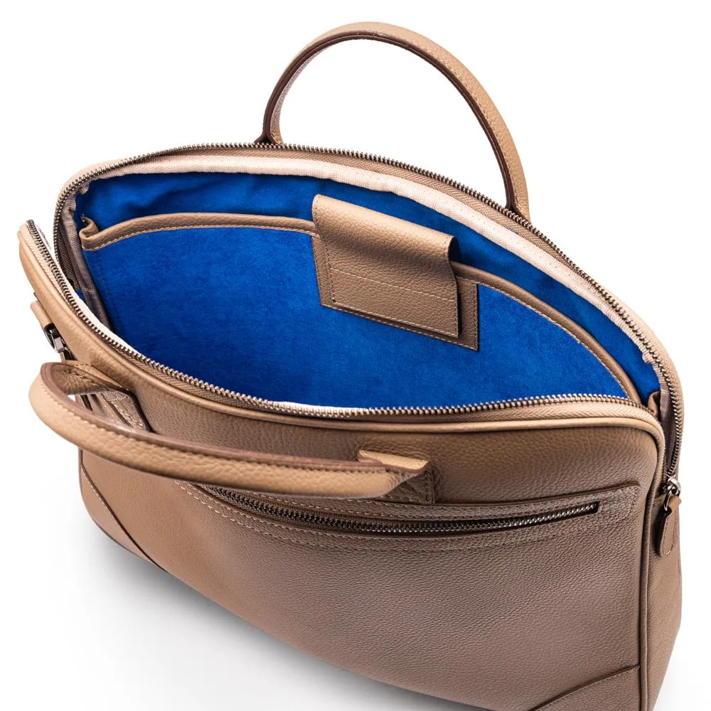 Fitzrovia Leather 16" Laptop Bag - Taupe