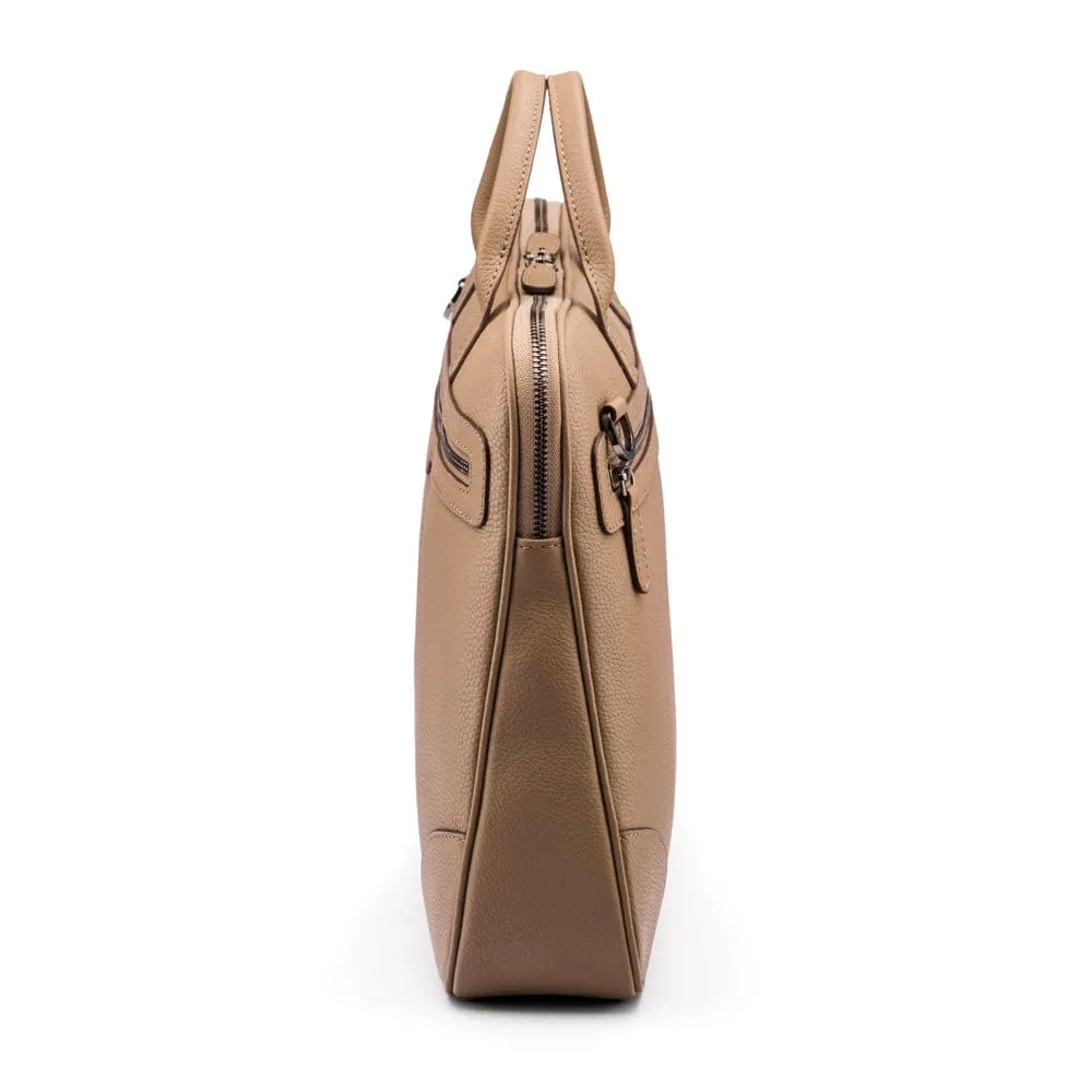 Fitzrovia Leather 16" Laptop Bag - Taupe