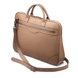 Fitzrovia Leather 16" Laptop Bag - Taupe
